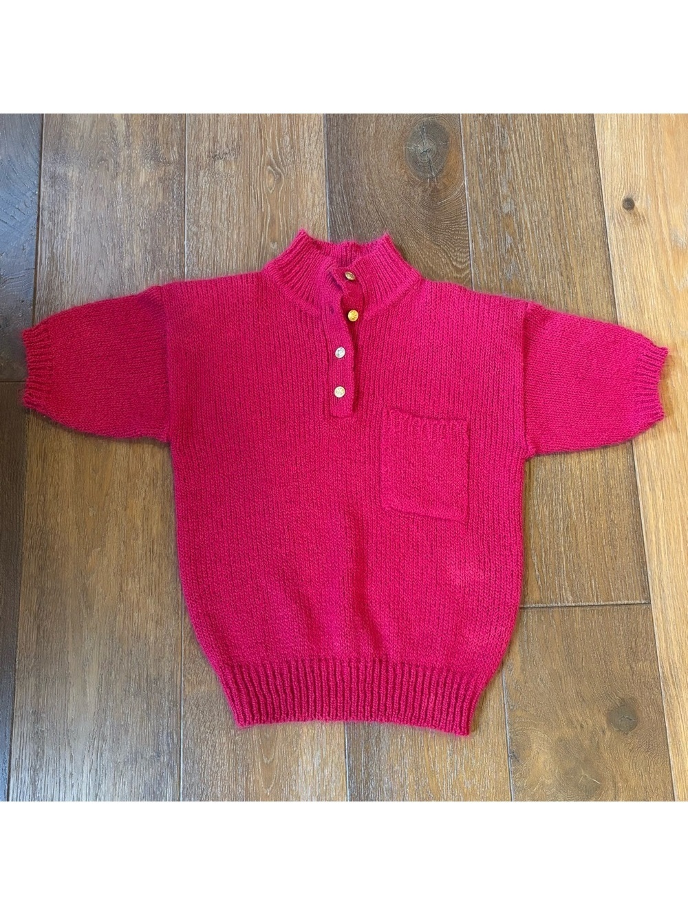 VINTAGE 80s Rainbow Ridge Cropped Sweater, Pink, Small